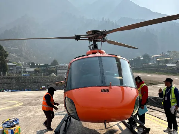 Helicopter At Lukla 1