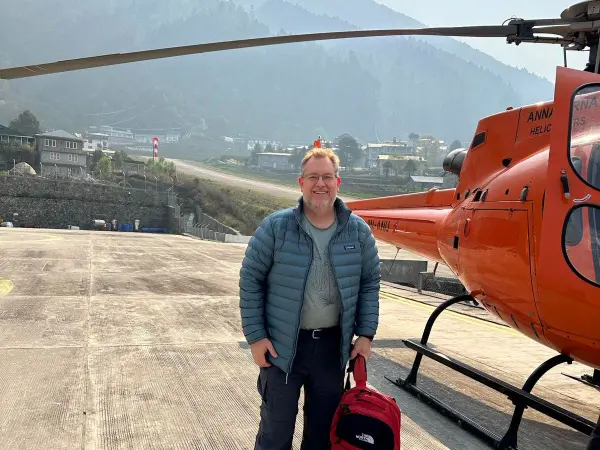 Helicopter At Lukla
