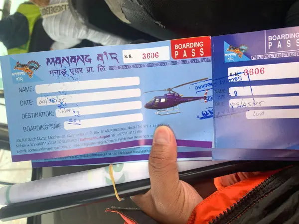 Helicopter Boarding Pass